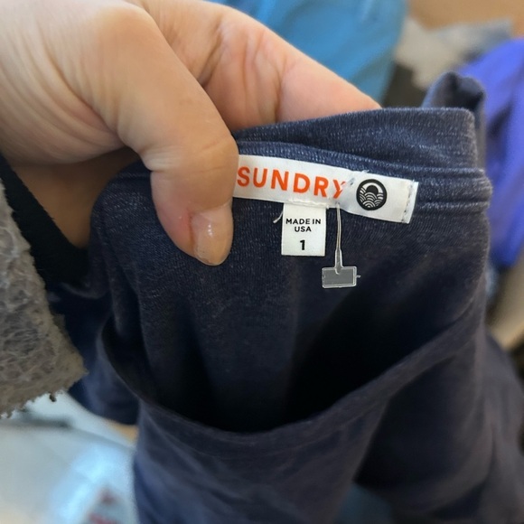 Sundry Navy Blue Knotted T-Shirt Dress - Picture 5 of 5